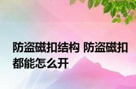 防盗磁扣结构 防盗磁扣都能怎么开