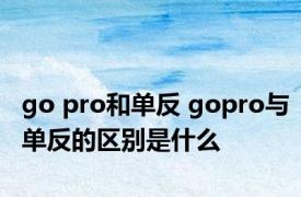 go pro和单反 gopro与单反的区别是什么