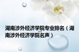 湖南涉外经济学院专业排名（湖南涉外经济学院名声）