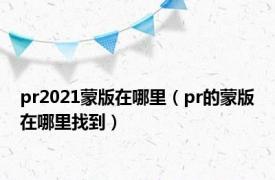 pr2021蒙版在哪里（pr的蒙版在哪里找到）