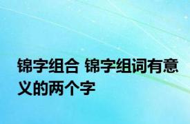 锦字组合 锦字组词有意义的两个字