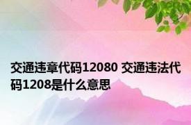 交通违章代码12080 交通违法代码1208是什么意思