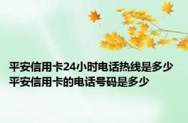 平安信用卡24小时电话热线是多少 平安信用卡的电话号码是多少