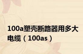 100a塑壳断路器用多大电缆（100as）