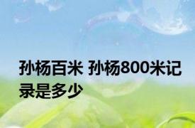 孙杨百米 孙杨800米记录是多少