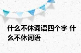 什么不休词语四个字 什么不休词语