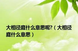 大相径庭什么意思呢?（大相径庭什么意思）