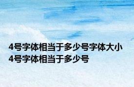 4号字体相当于多少号字体大小 4号字体相当于多少号