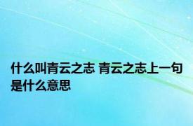 什么叫青云之志 青云之志上一句是什么意思