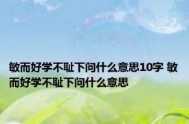 敏而好学不耻下问什么意思10字 敏而好学不耻下问什么意思