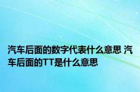 汽车后面的数字代表什么意思 汽车后面的TT是什么意思