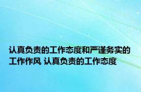 认真负责的工作态度和严谨务实的工作作风 认真负责的工作态度 