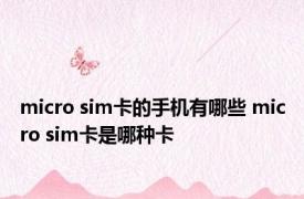 micro sim卡的手机有哪些 micro sim卡是哪种卡