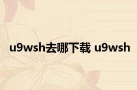 u9wsh去哪下载 u9wsh 