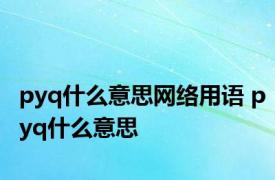 pyq什么意思网络用语 pyq什么意思