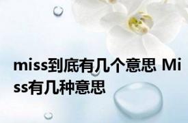 miss到底有几个意思 Miss有几种意思