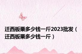 迁西板栗多少钱一斤2023批发（迁西板栗多少钱一斤）