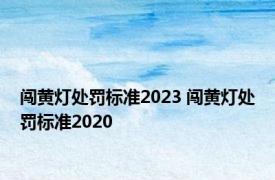 闯黄灯处罚标准2023 闯黄灯处罚标准2020