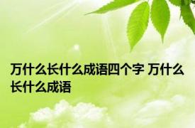 万什么长什么成语四个字 万什么长什么成语