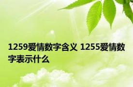 1259爱情数字含义 1255爱情数字表示什么