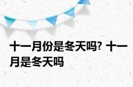 十一月份是冬天吗? 十一月是冬天吗