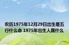 农历1975年12月29日出生是五行什么命 1975年出生人属什么