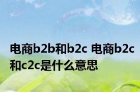 电商b2b和b2c 电商b2c和c2c是什么意思