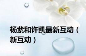 杨紫和许凯最新互动（新互动）