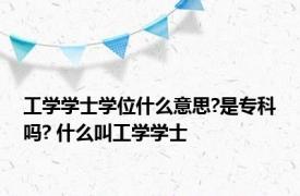 工学学士学位什么意思?是专科吗? 什么叫工学学士