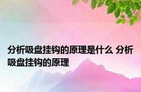 分析吸盘挂钩的原理是什么 分析吸盘挂钩的原理