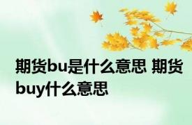 期货bu是什么意思 期货buy什么意思