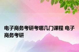 电子商务考研考哪几门课程 电子商务考研 