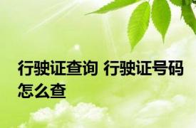 行驶证查询 行驶证号码怎么查