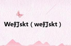 We打skt（we打skt）