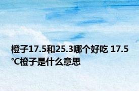 橙子17.5和25.3哪个好吃 17.5℃橙子是什么意思