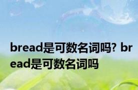 bread是可数名词吗? bread是可数名词吗