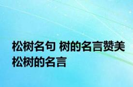 松树名句 树的名言赞美松树的名言