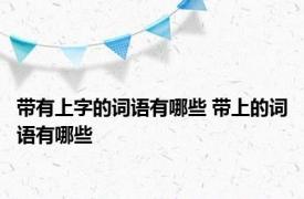 带有上字的词语有哪些 带上的词语有哪些