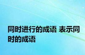 同时进行的成语 表示同时的成语