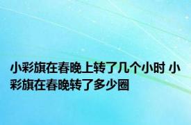 小彩旗在春晚上转了几个小时 小彩旗在春晚转了多少圈