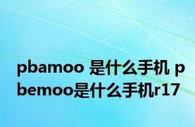 pbamoo 是什么手机 pbemoo是什么手机r17