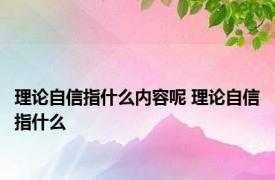 理论自信指什么内容呢 理论自信指什么