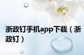 浙政钉手机app下载（浙政钉）