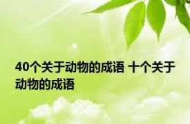 40个关于动物的成语 十个关于动物的成语