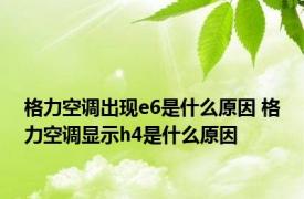 格力空调出现e6是什么原因 格力空调显示h4是什么原因