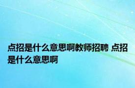 点招是什么意思啊教师招聘 点招是什么意思啊