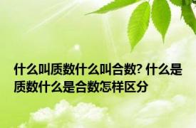 什么叫质数什么叫合数? 什么是质数什么是合数怎样区分