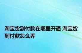 淘宝货到付款在哪里开通 淘宝货到付款怎么弄