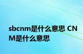 sbcnm是什么意思 CNM是什么意思