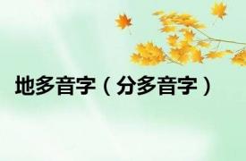 地多音字（分多音字）